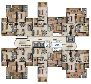 4 BHK floor plan – The Rivulet